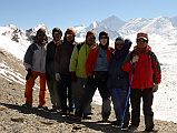 
Climbing Sherpa Lal Singh Tamang, Pasang, Two Porters, Jerome Ryan, Cook Pemba Rinjii, Guide Gyan Tamang From The Final Tilicho Tal Lake Viewpoint 5275m Before Mesokanto La
